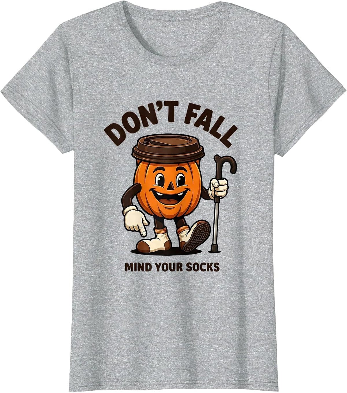 Women's Don't Fall Mind Your Socks Funny Nurse Physical Therapy PT T-Shirt - Heather Grey