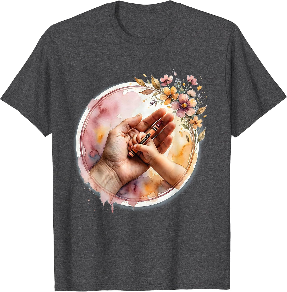 Special Education Teacher Guiding Hand Graphic T-Shirt - Dark Heather Grey
