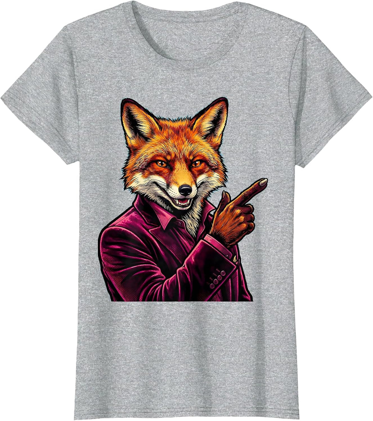 Rizz Em With The Tism Smooth Fox Velvet Suit T-Shirt - Heather Grey