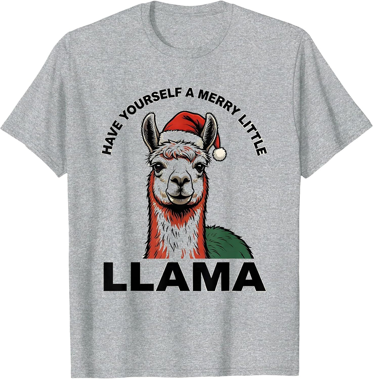 Men's Have Yourself a Merry Little Llama Funny Llama Lover T-Shirt - Heather Grey