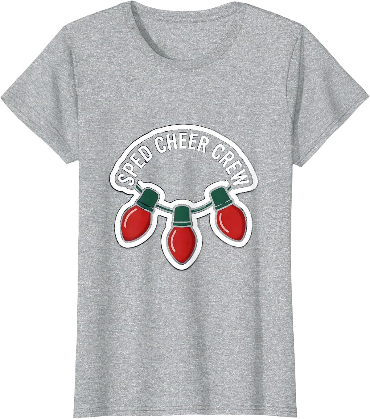 SPED Cheer Crew Holiday Special Education Teacher Christmas T-Shirt - Heather Grey