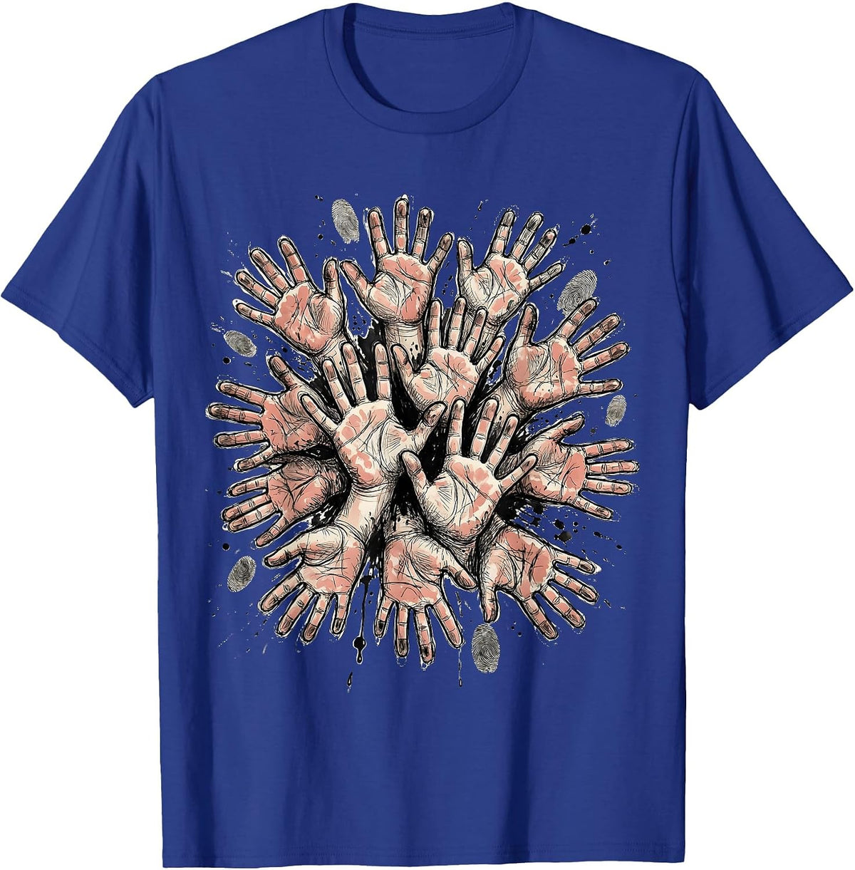Finger Paint Hands Preschool Teacher Gift T-Shirt - Royal Blue