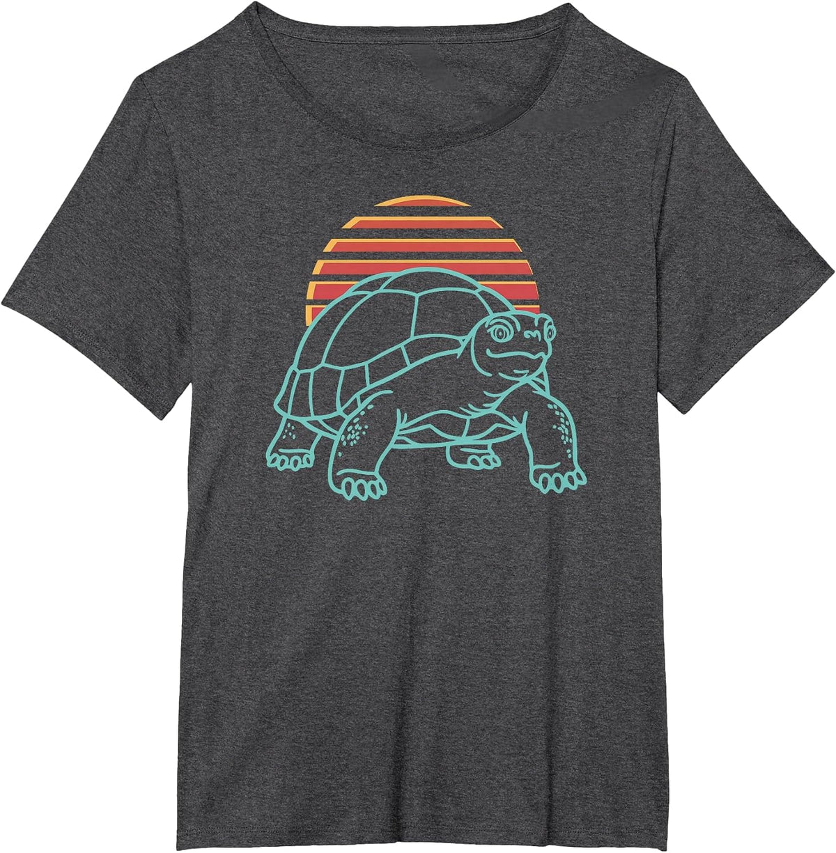 Tortoise Lover Reptile Retro Synthwave 80s T-Shirt - Dark Heather Grey