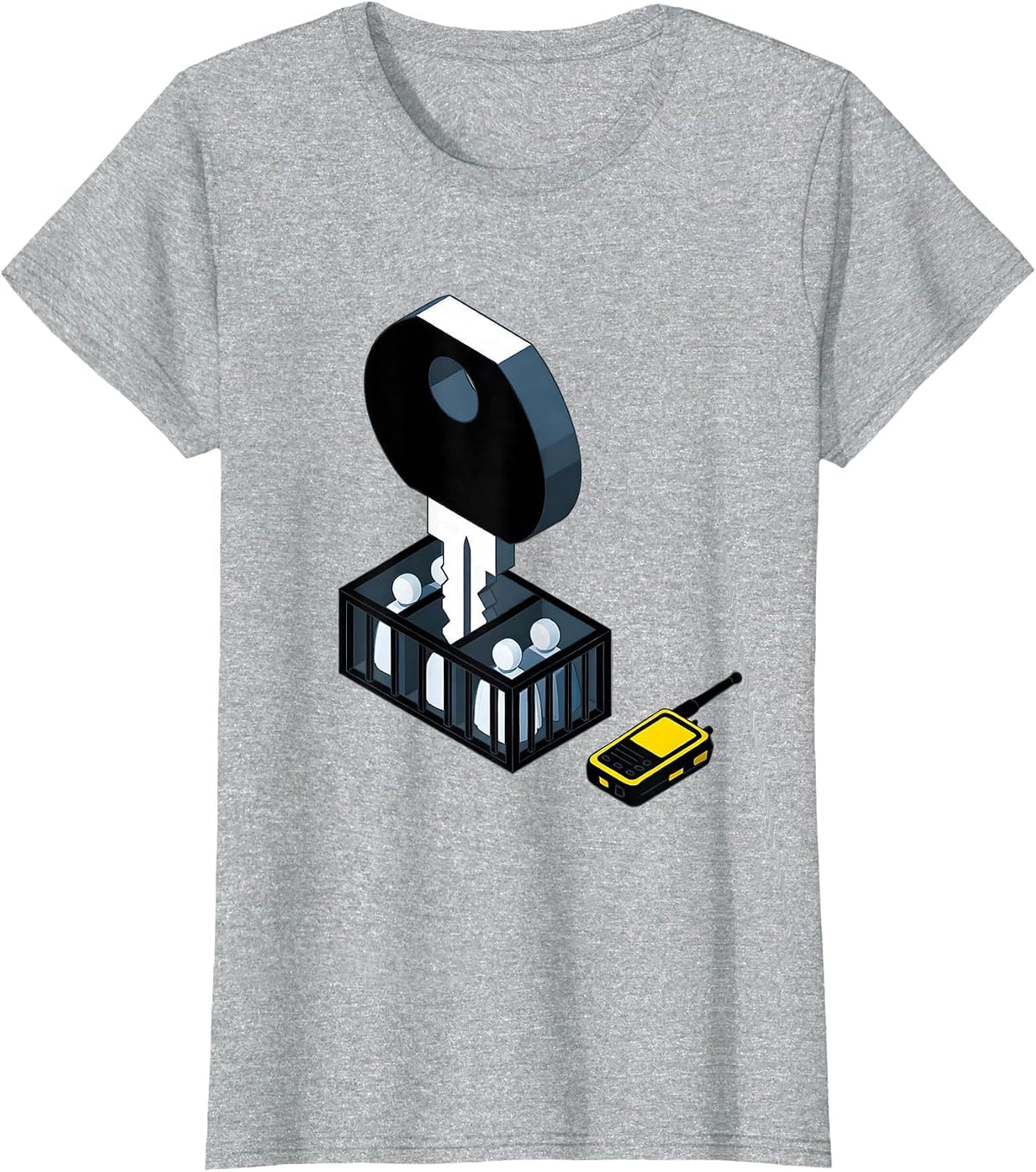 Isometric Custody Key Funny Police Officer Gift T-Shirt - Heather Grey