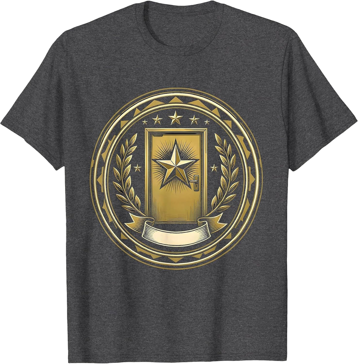 Sped Teacher Gold Star Classroom Door Graphic T-Shirt - Dark Heather Grey