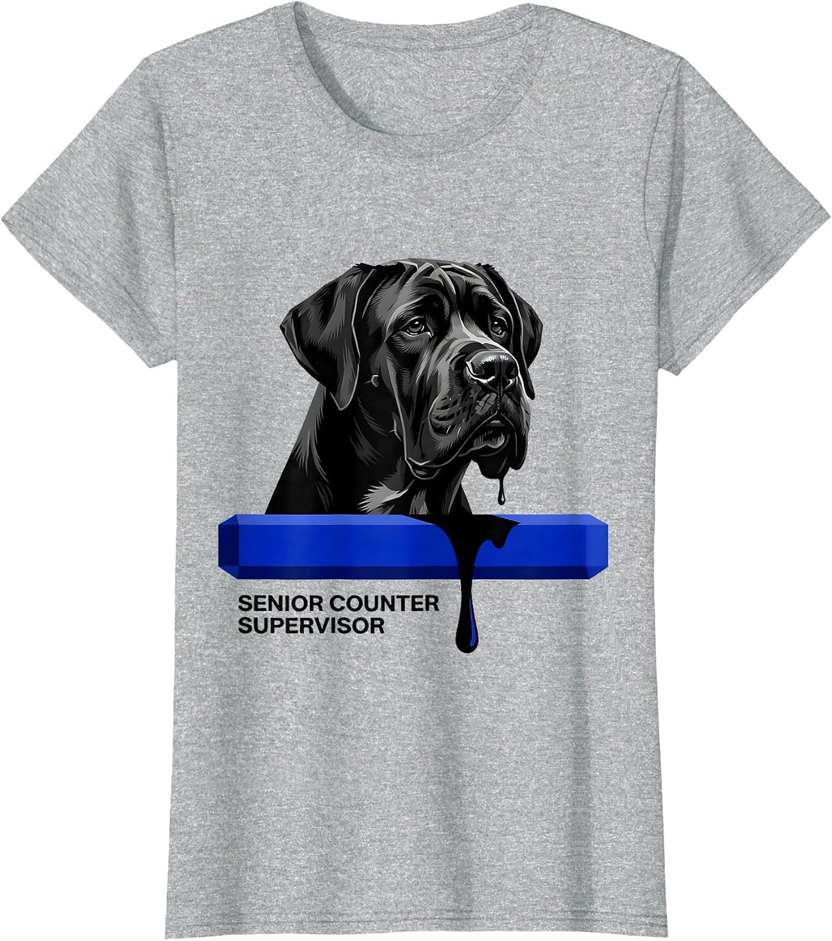 Women's Senior Counter Supervisor Funny Great Dane Dog Owner Breed T-Shirt - Heather Grey