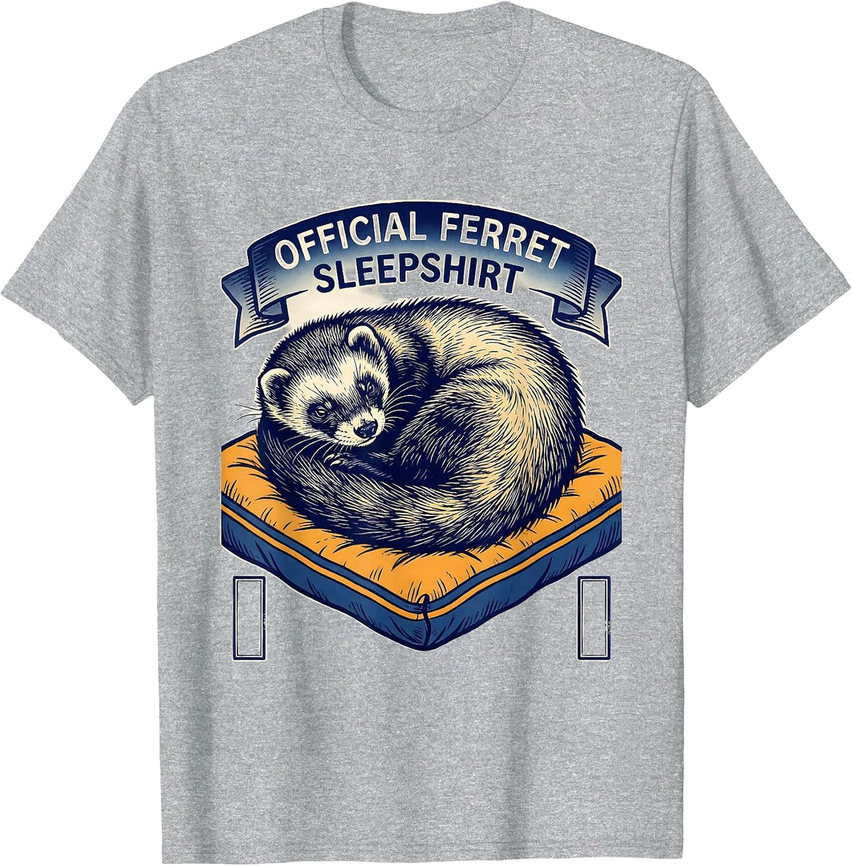 Men's Official Ferret Sleepshirt Cute Animal Lover Sleepwear T-Shirt - Heather Grey