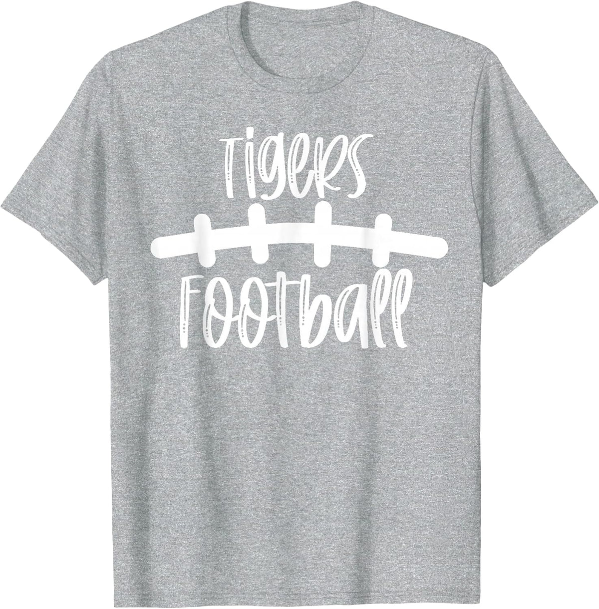 Tigers Football School Spirit Team Mascot Game Night T-Shirt - Heather Grey