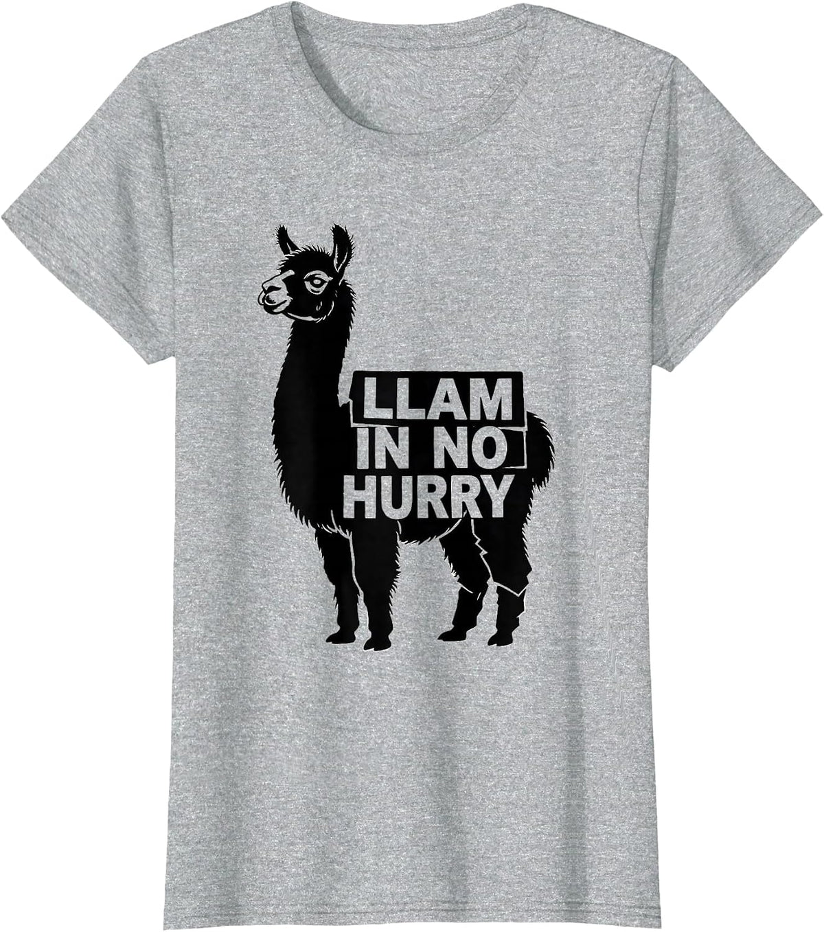 Llam In No Hurry Funny Llama Alpaca Humor Casual Gift T-Shirt - Heather Grey