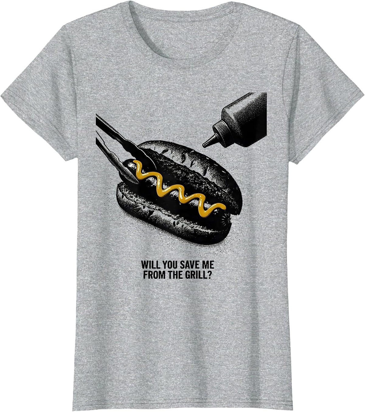 Will You Save Me From The Grill Funny BBQ Grilling 4th Of T-Shirt - Heather Grey