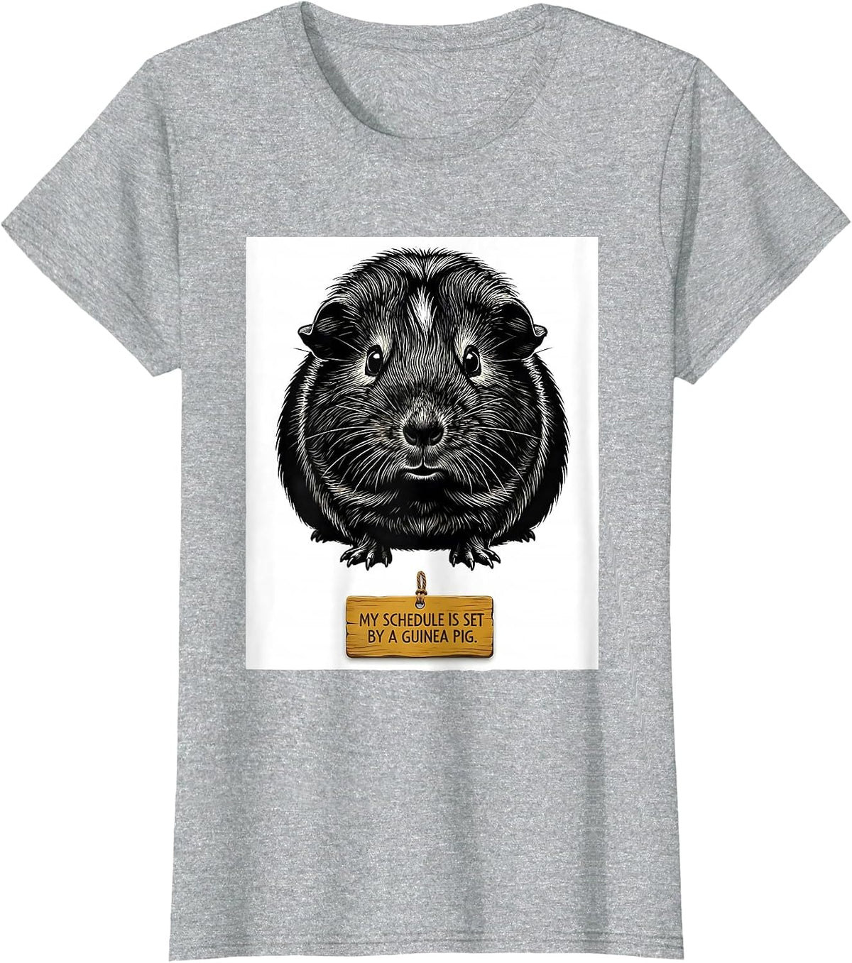 Women's My Schedule Is Set By A Guinea Pig Funny Guinea Pig Lover T-Shirt - Heather Grey