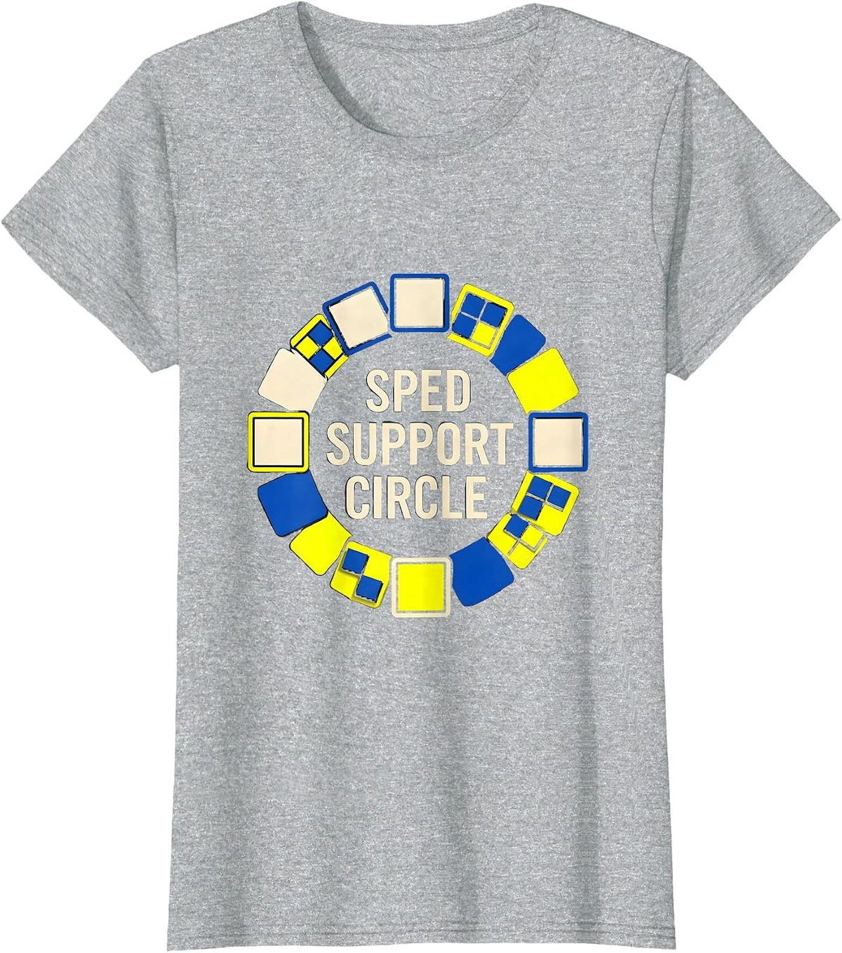 Women's SPED Support Circle Geometric Special Education Teacher T-Shirt - Heather Grey