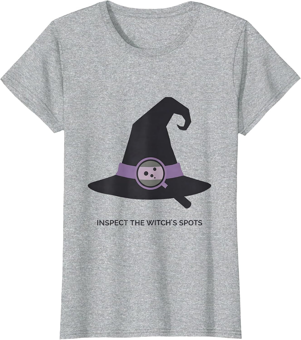Women's Inspect The Witch's Spots Minimalist Halloween Dermatology T-Shirt - Heather Grey