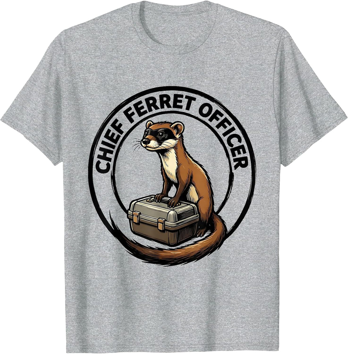 Men's Chief Ferret Officer Funny Ferret Lover Gift For Ferret T-Shirt - Heather Grey