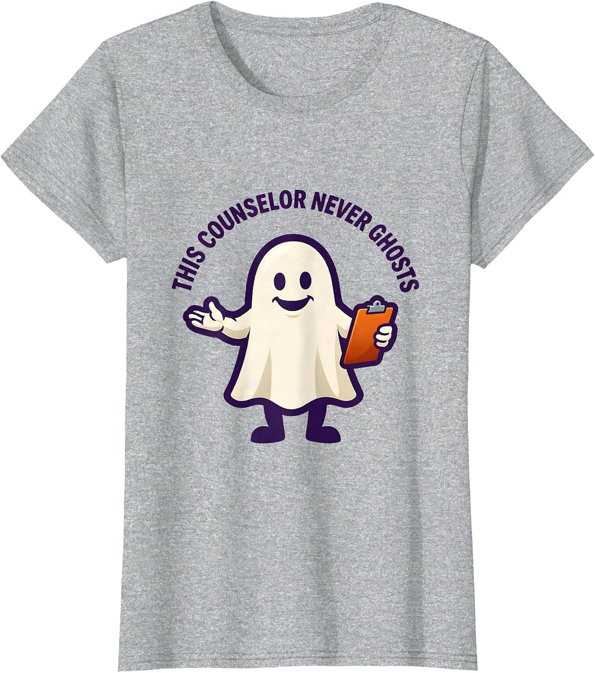 Women's This Counselor Never Ghosts Funny Mental Health Awareness T-Shirt - Heather Grey
