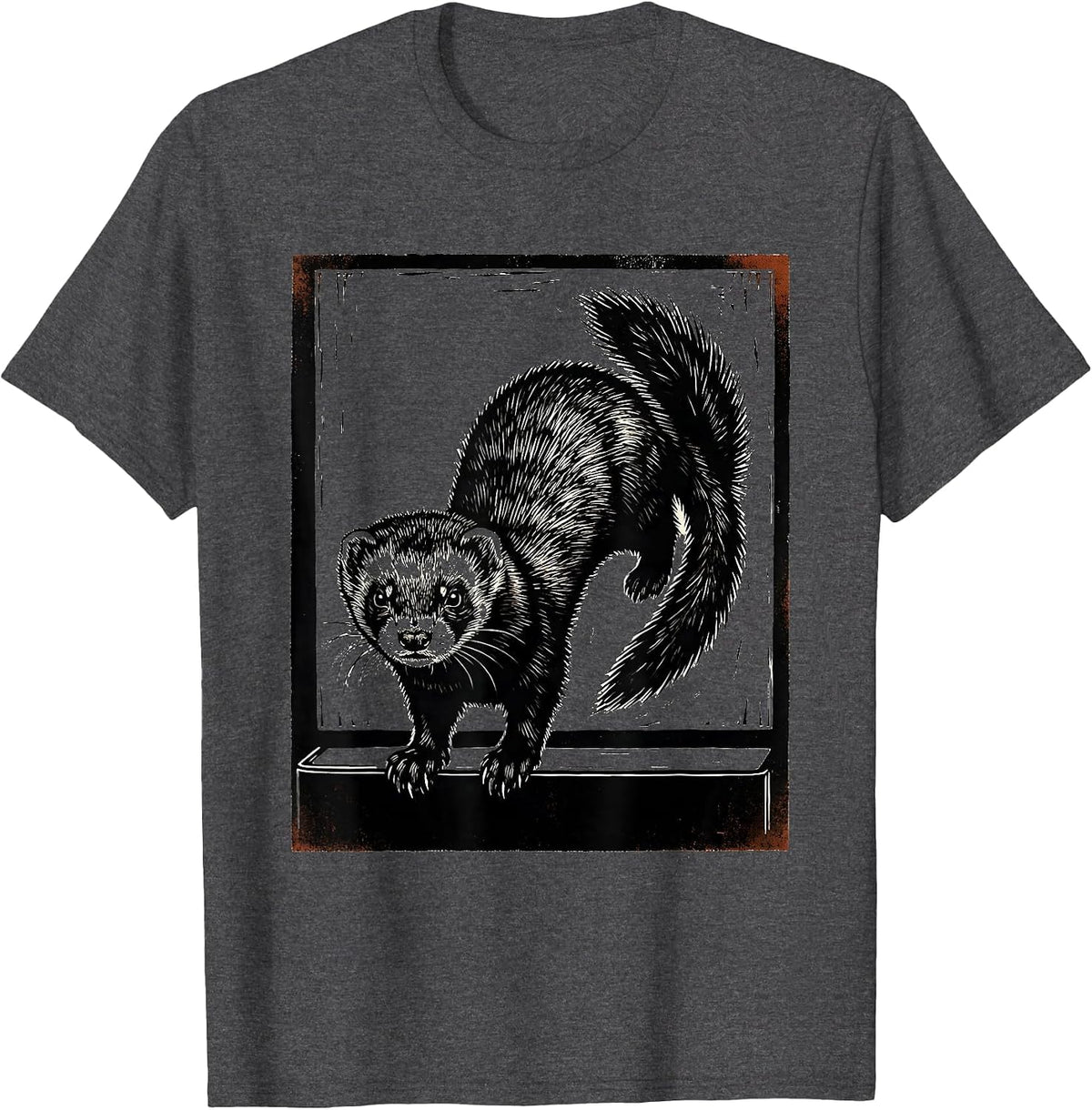 Men's Ferret Under Fridge Funny Ferret Lover Gift T-Shirt - Dark Heather Grey