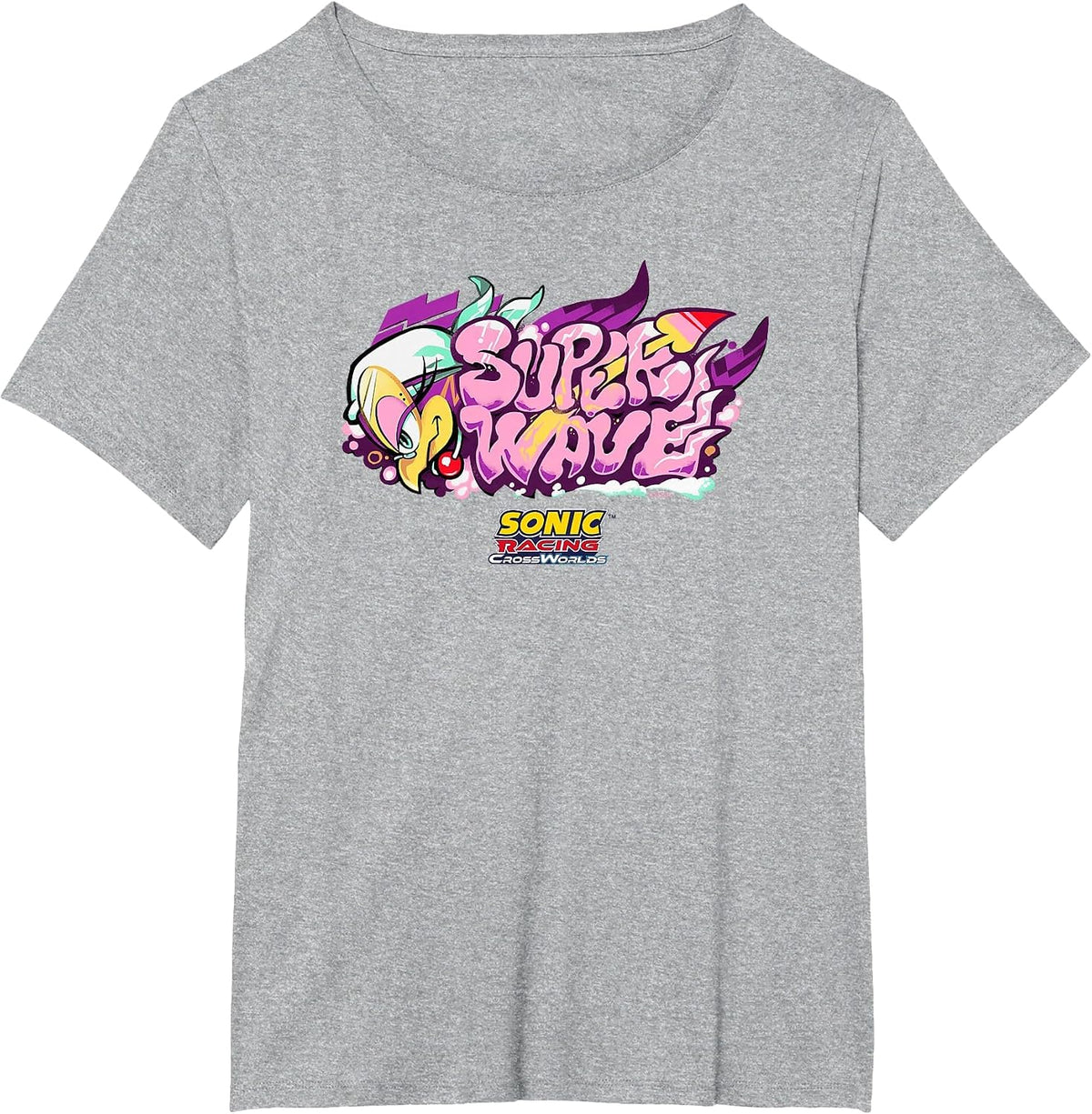Sonic Racing CrossWorlds - Wave Decal T-Shirt - Heather Grey