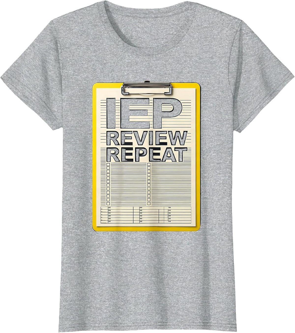 IEP Review Repeat Funny Special Education Teacher SPED Humor T-Shirt - Heather Grey