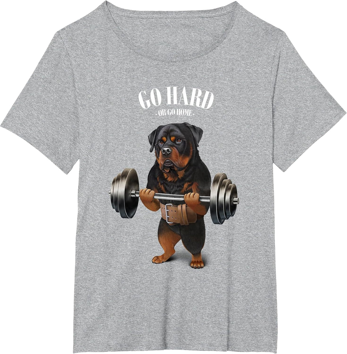Rottweiler Weightlifting Gym Dog Bodybuilder Fitness Design T-Shirt - Heather Grey