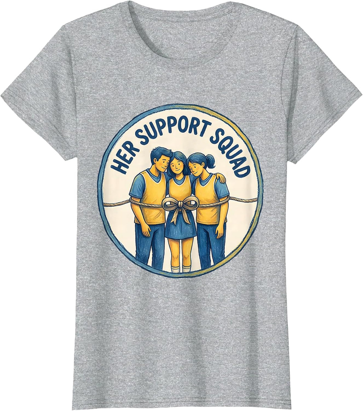 Her Support Squad Storybook Down Syndrome Awareness Homie T-Shirt - Heather Grey
