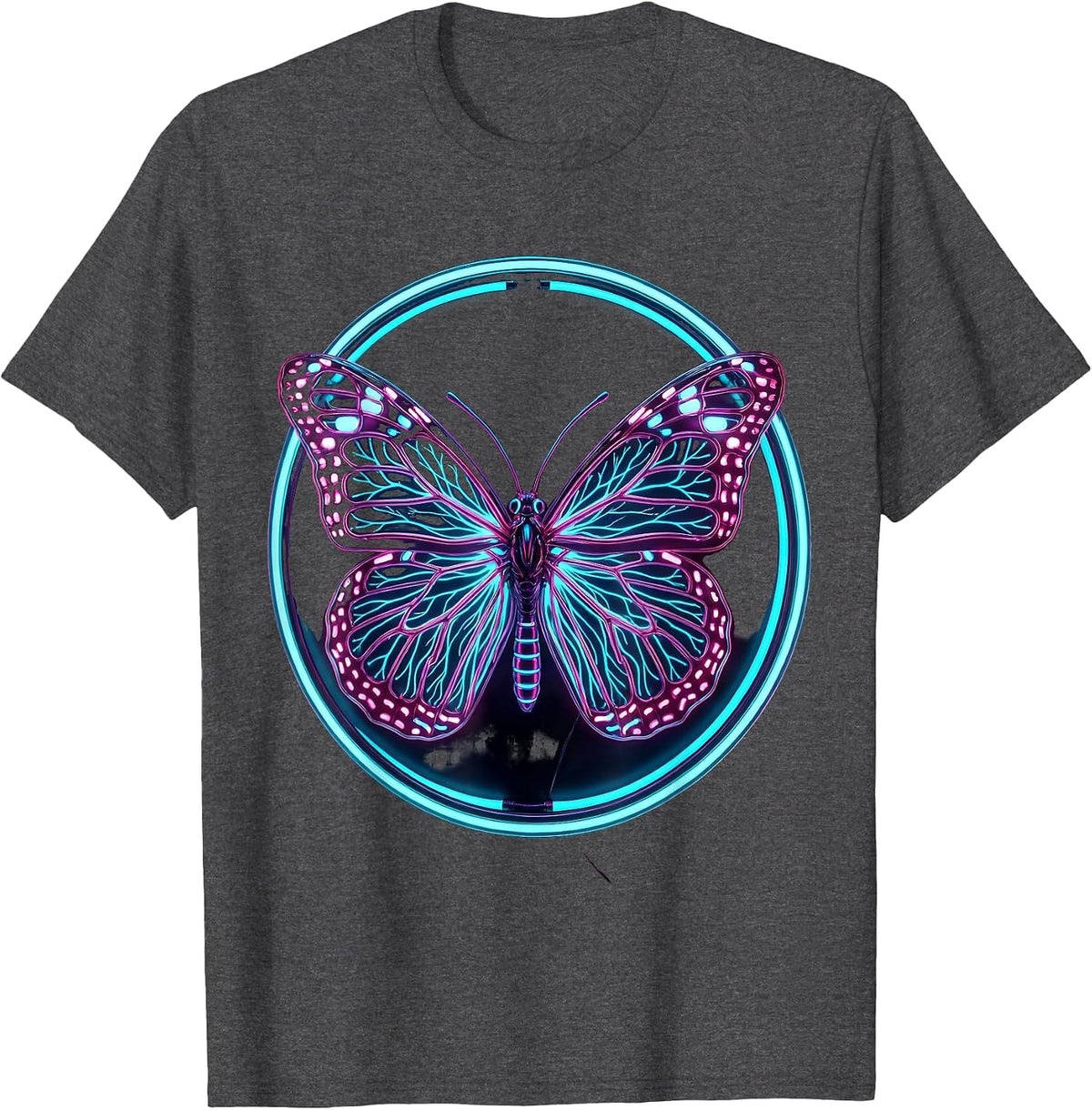 Men's Overstimulated Nervous System Butterfly Graphic T-Shirt - Dark Heather Grey