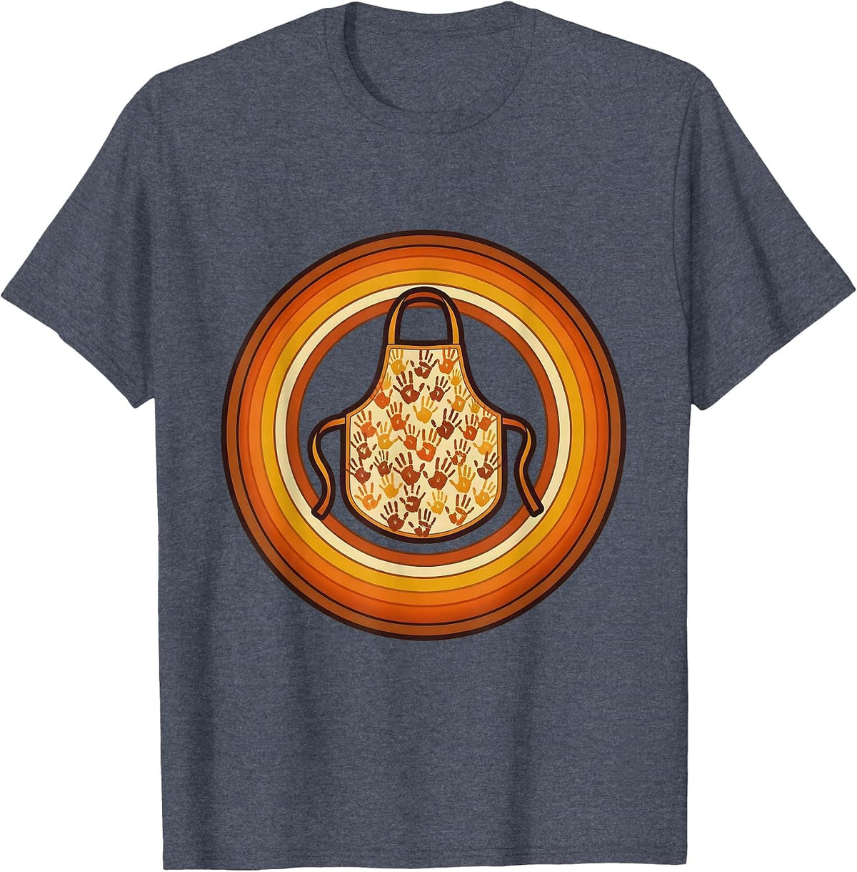 Preschool Teacher Apron Tiny Handprints Graphic T-Shirt - Heather Blue