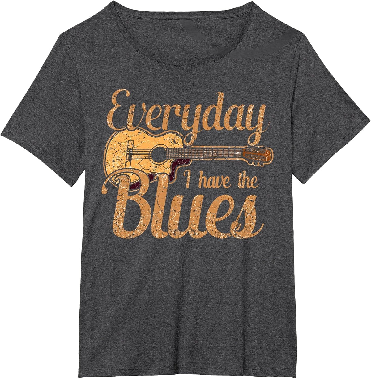 Blues Music Band Lover Vintage Guitar Teacher Funny Blues T-Shirt - Dark Heather Grey