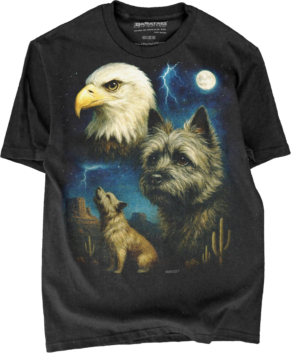 Majestic Dog Artwork Premium Black T-Shirt for Men & Women - Cairn Terrier