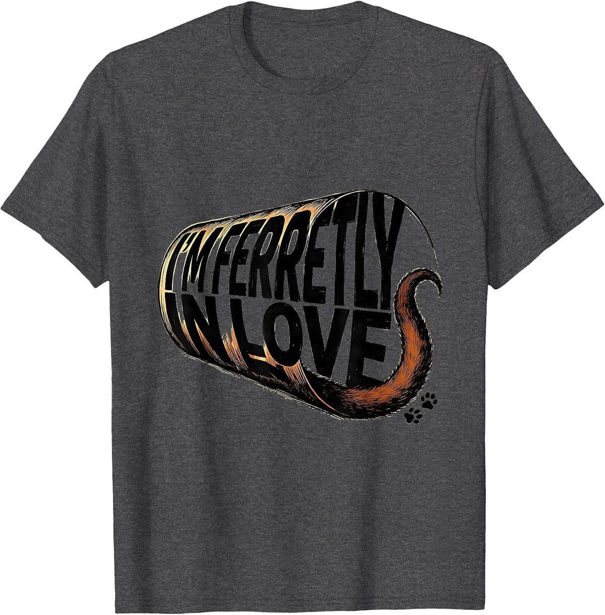 I’m Ferretly In Love Funny Ferret Lover Gift For Kids Teens T-Shirt - Dark Heather Grey