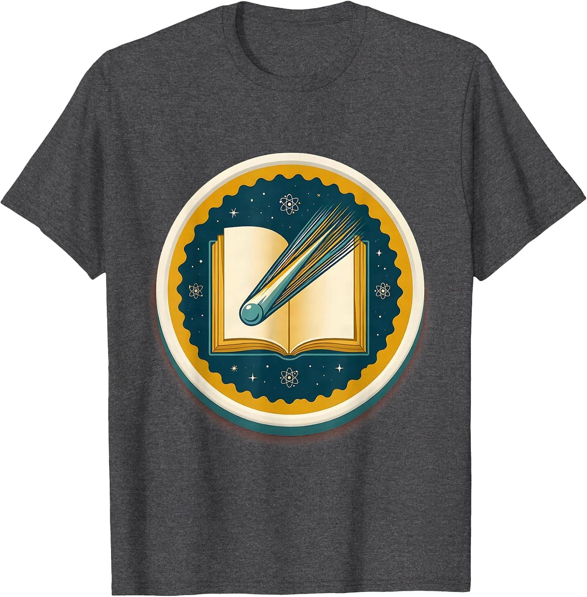 Support Your Local Library Shooting Star Storybook T-Shirt - Dark Heather Grey