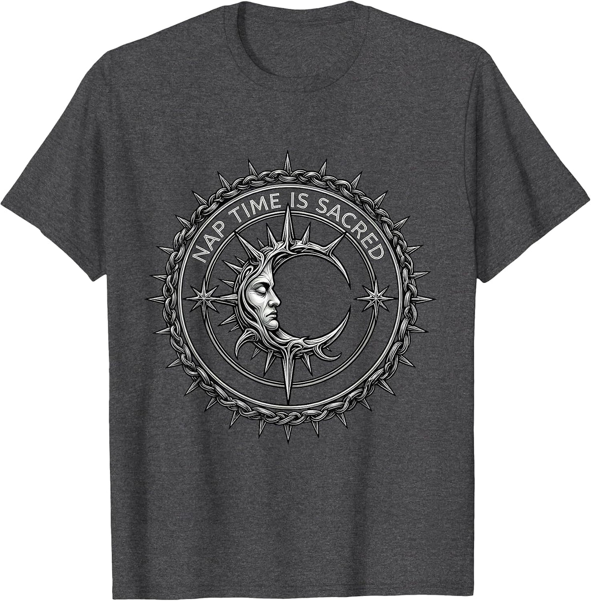 Nap Time Is Sacred Preschool Teacher Design T-Shirt - Dark Heather Grey