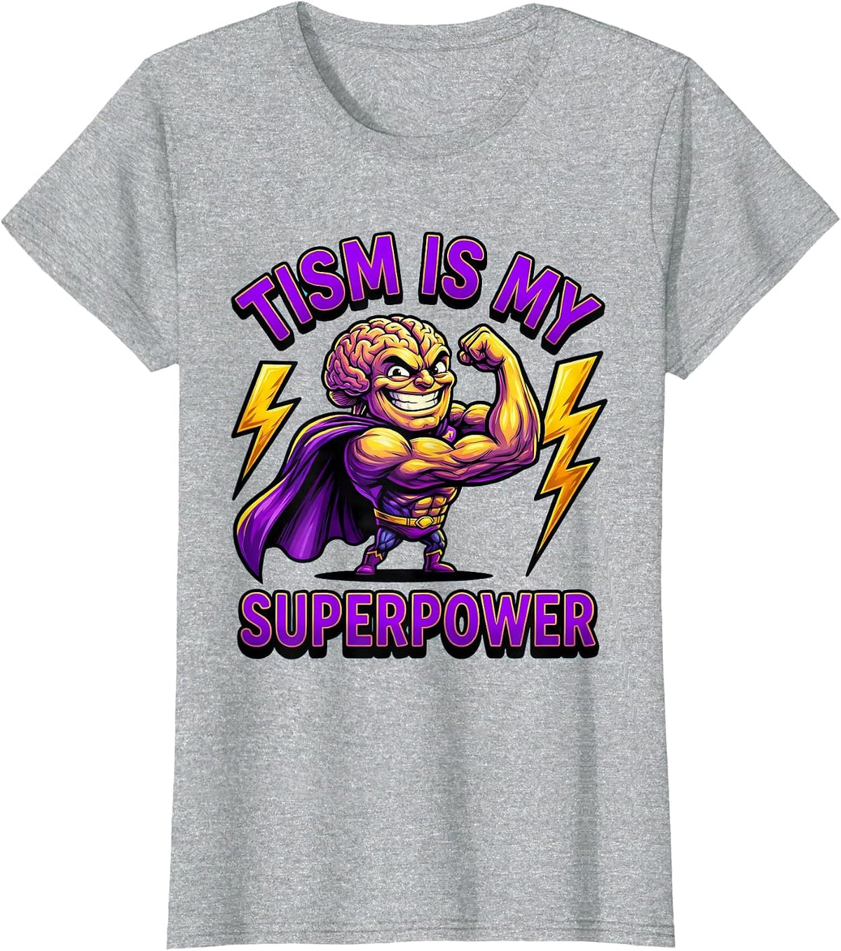 Tism Is My Superpower Rizz Em With The Tism T-Shirt - Heather Grey