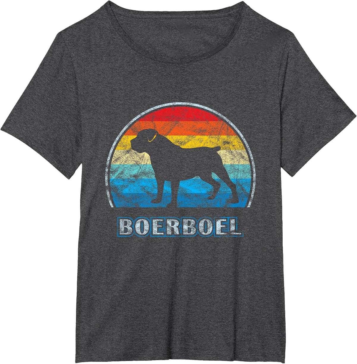 Boerboel Vintage Design Dog T-Shirt - Dark Heather Grey