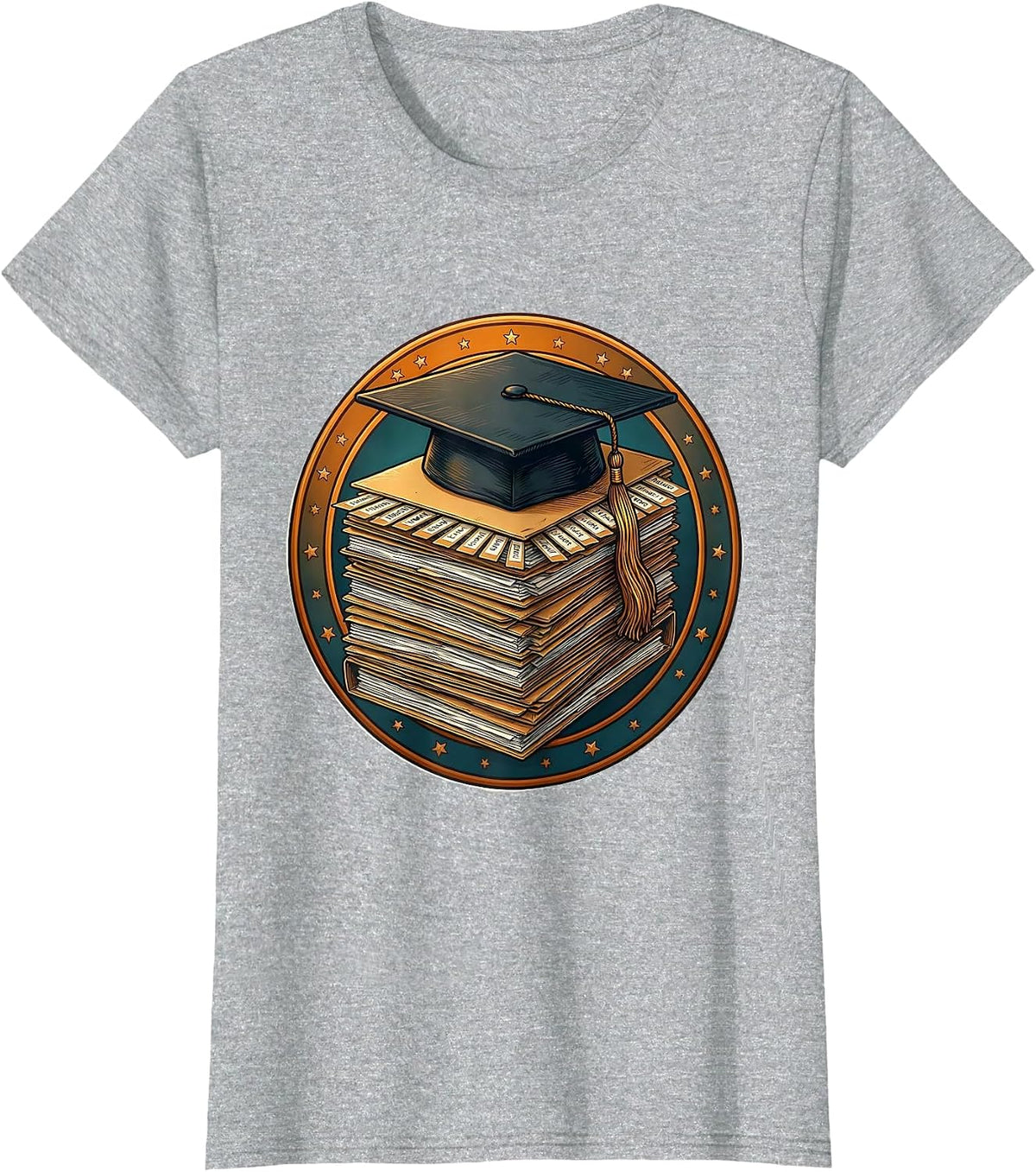 Sped Teacher Graduation Cap IEP Stack Gift T-Shirt - Heather Grey