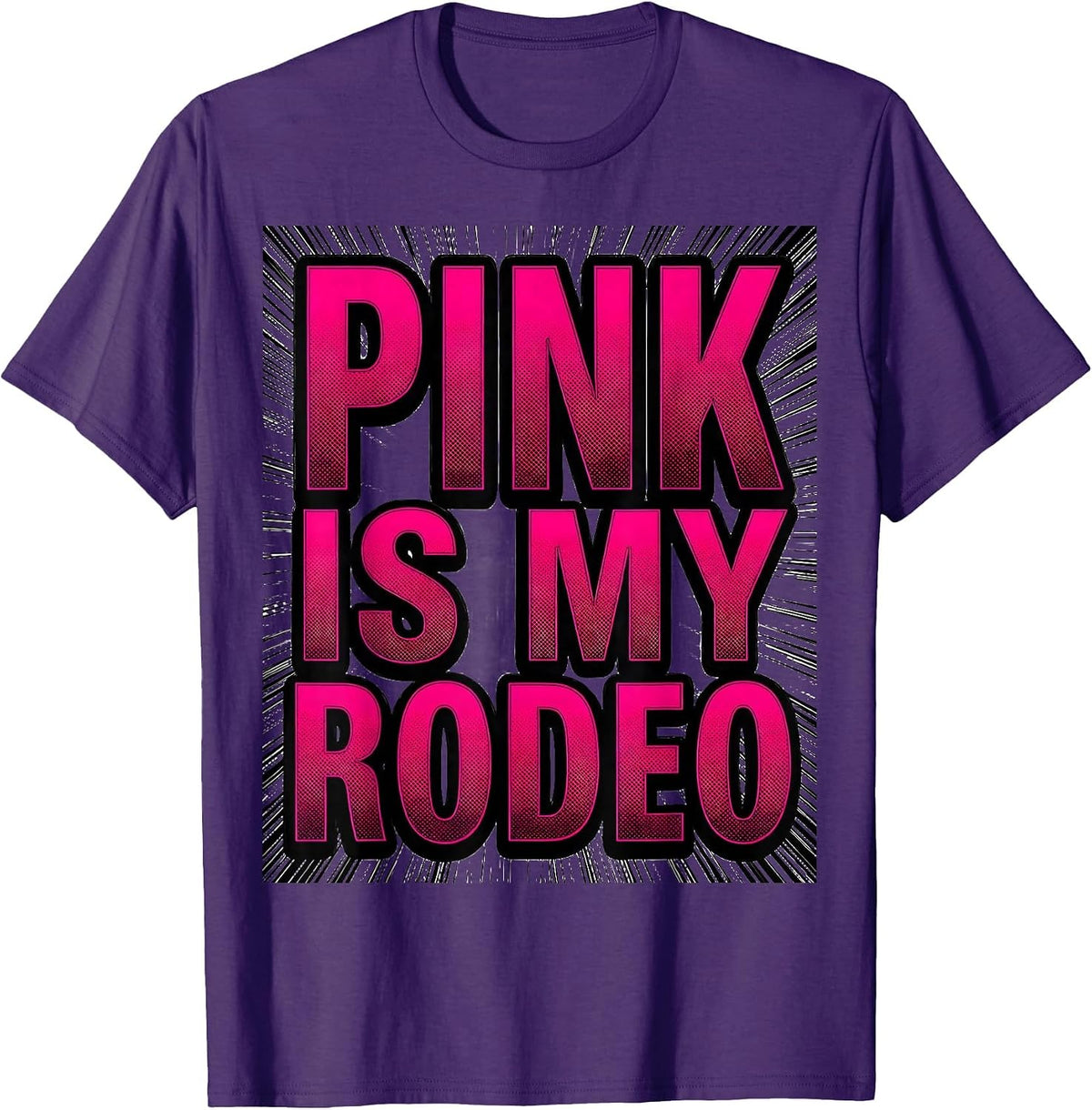 Men's Pink Is My Rodeo Cowgirl Design T-Shirt - Purple