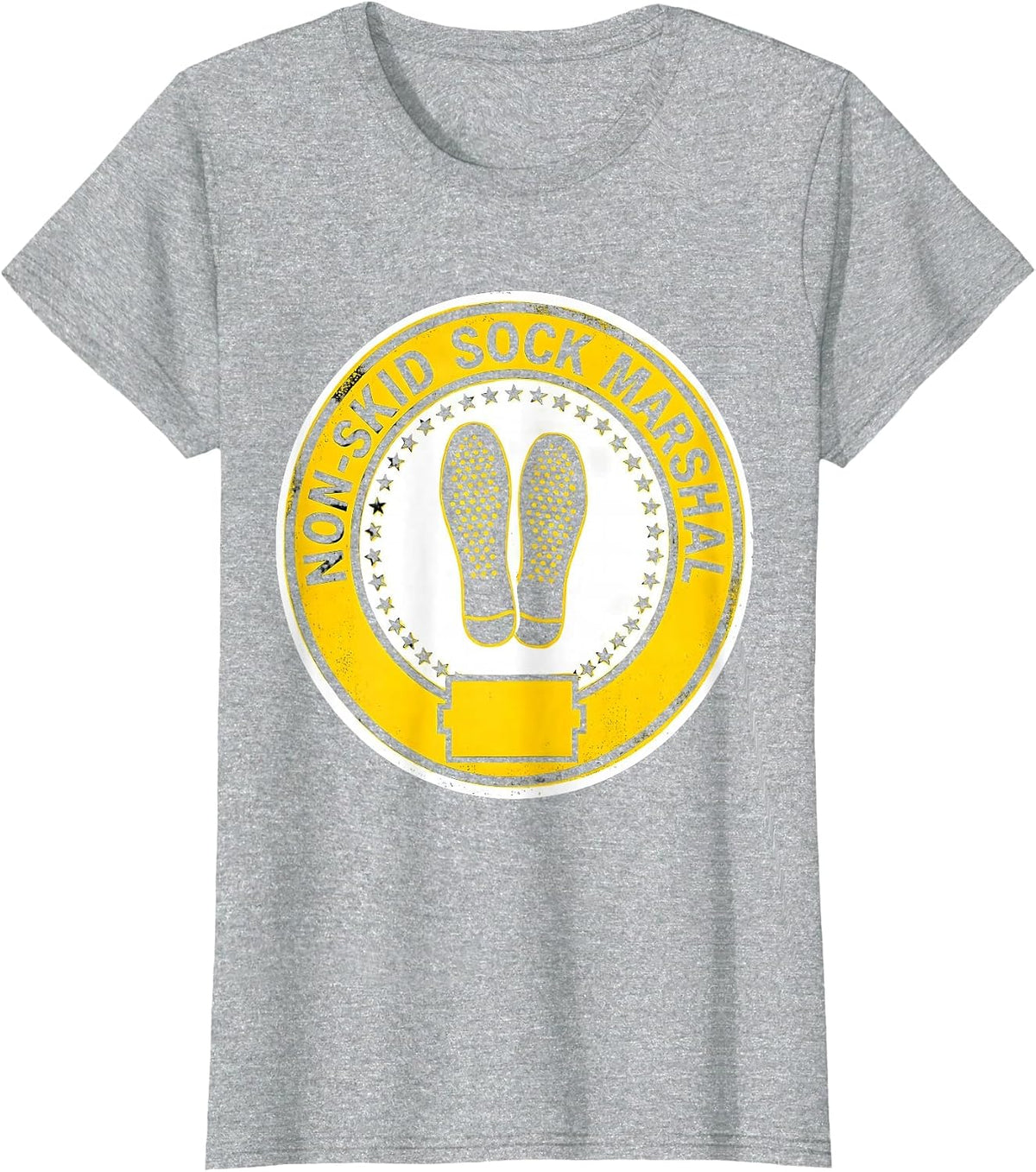 Women's Non-Skid Sock Marshal Funny Nurse Physical Therapy Fall T-Shirt - Heather Grey