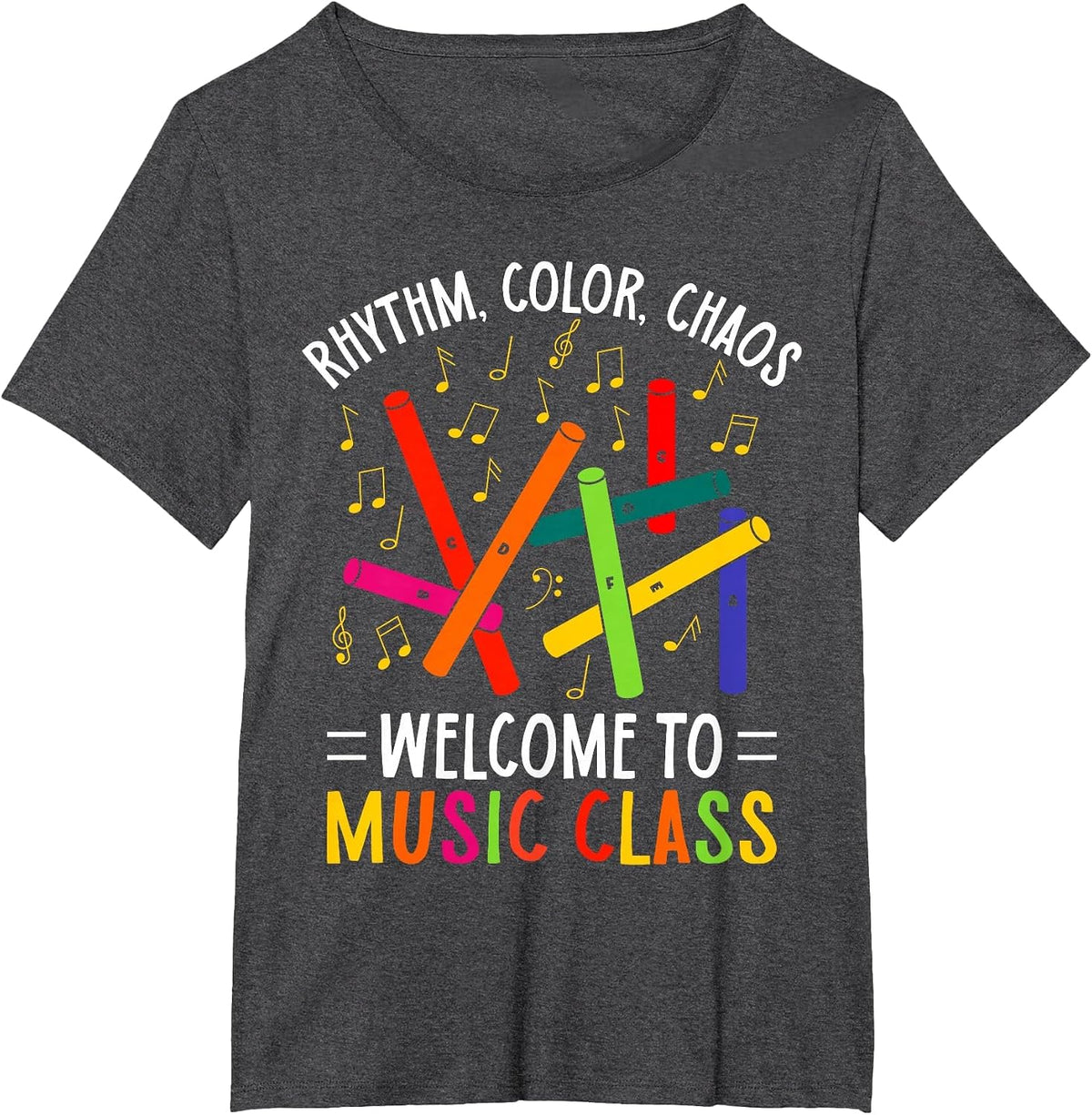 Percussion Instrument Educator Music Class Boomwhacker T-Shirt - Dark Heather Grey