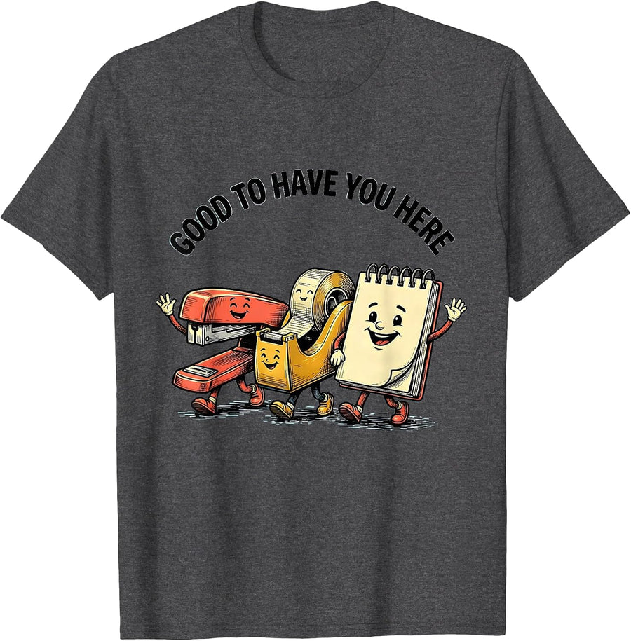 Men's Good To Have You Here Cute School Supplies Teacher Student T-Shirt - Dark Heather Grey