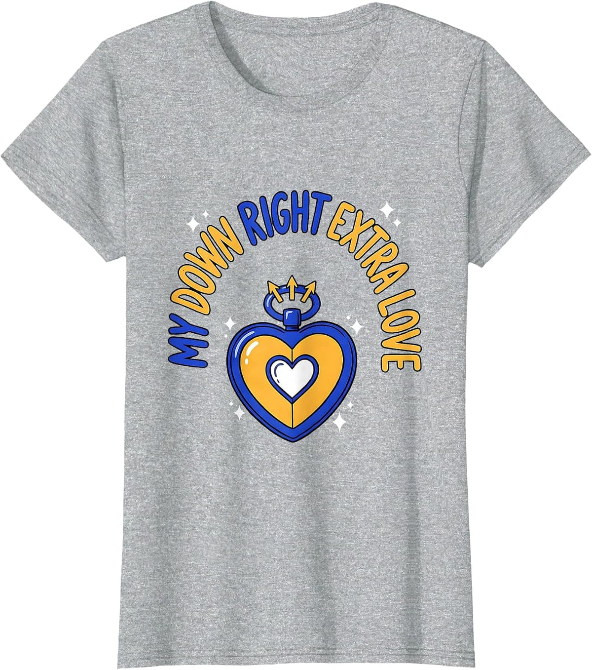 My Down Right Extra Love Heartfelt Down Syndrome Awareness T-Shirt - Heather Grey