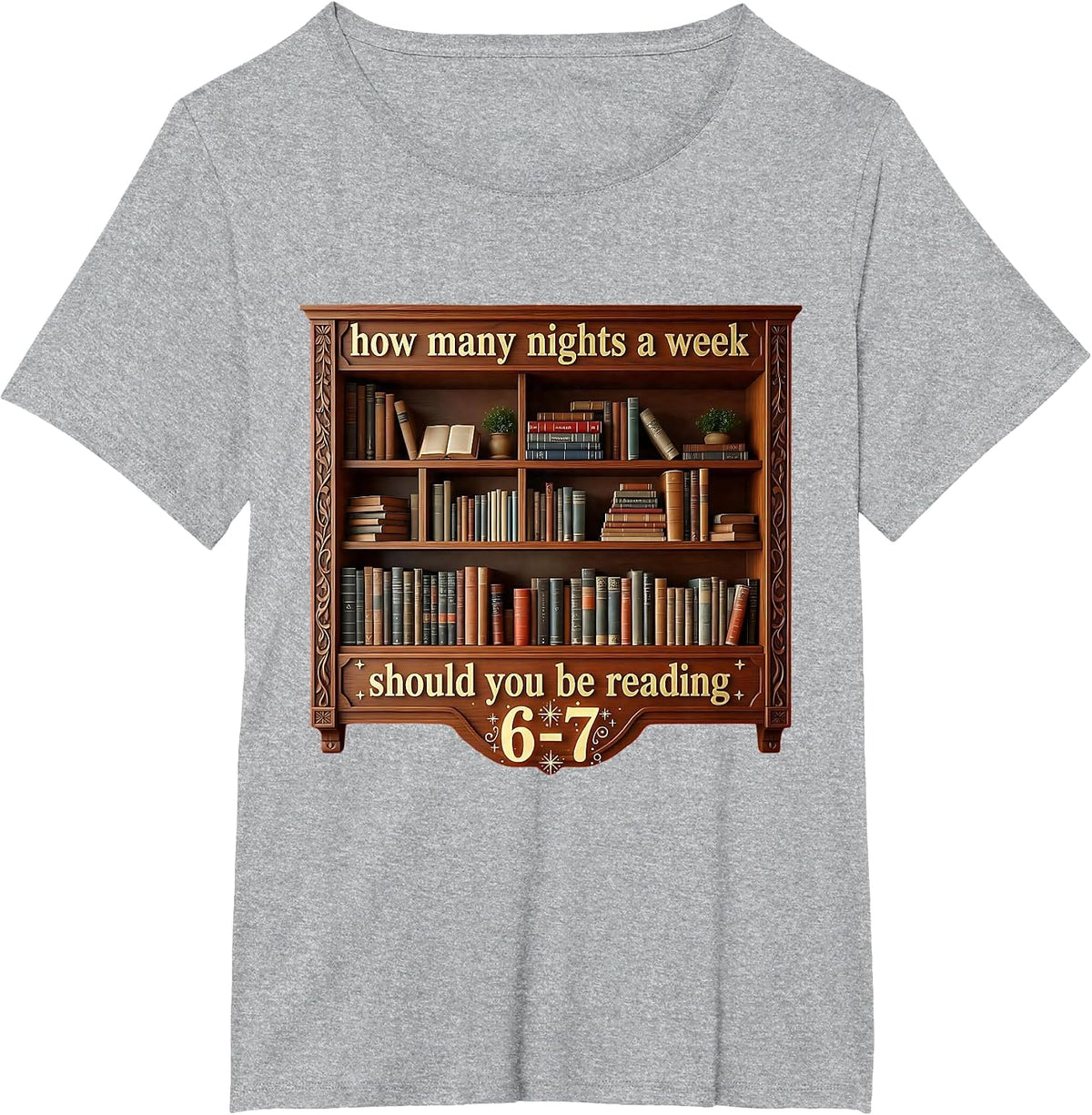 How Many Nights A Week Should You Be Reading 6 7 Meme T-Shirt - Heather Grey
