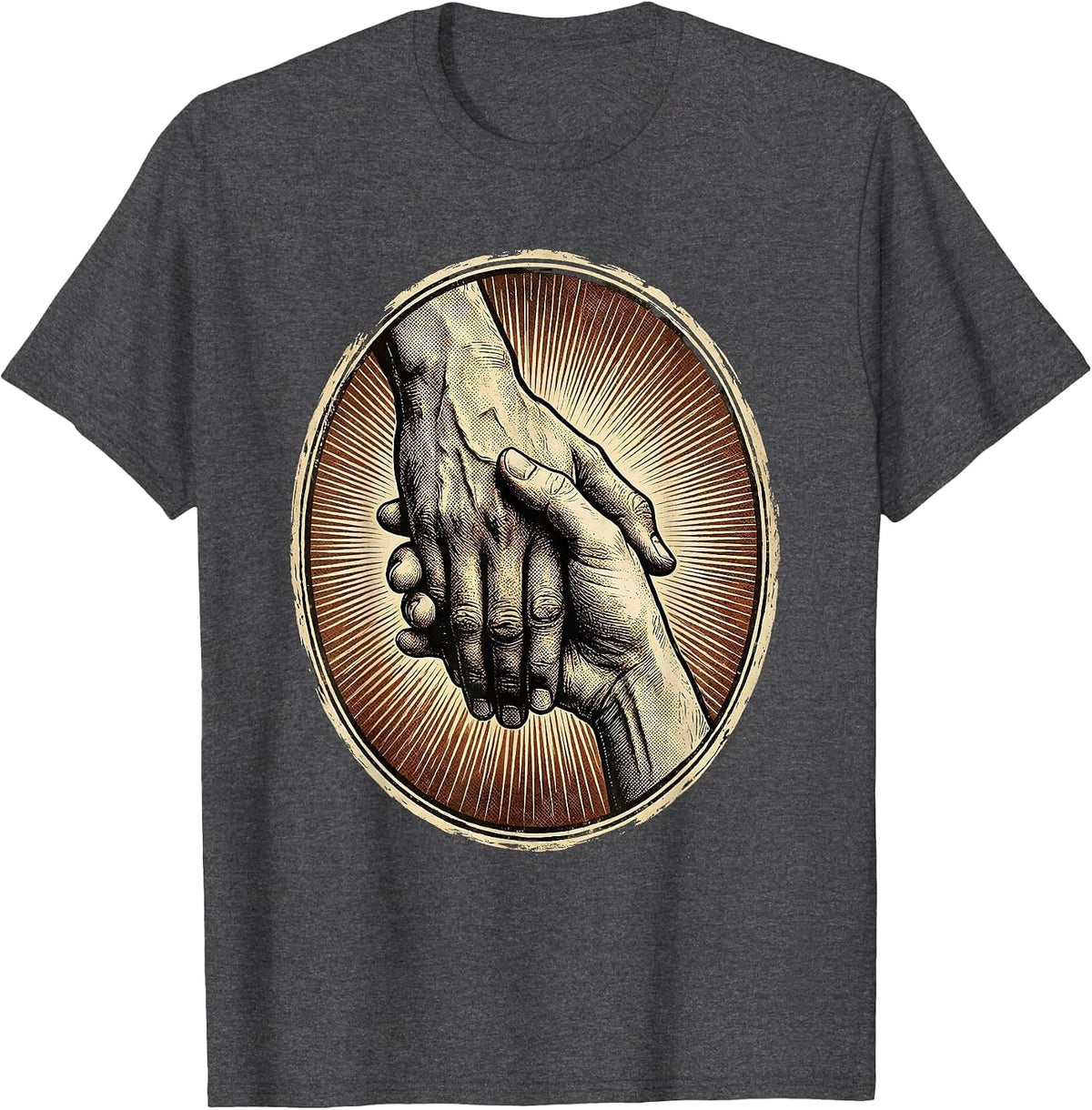 Occupational Therapy Hand Exercise Illustration T-Shirt - Dark Heather Grey