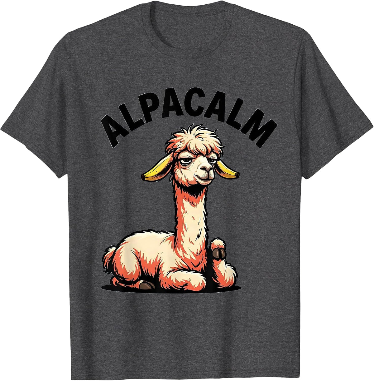 Alpacalm Funny Alpaca Cartoon Llama Lover Gift T-Shirt - Dark Heather Grey