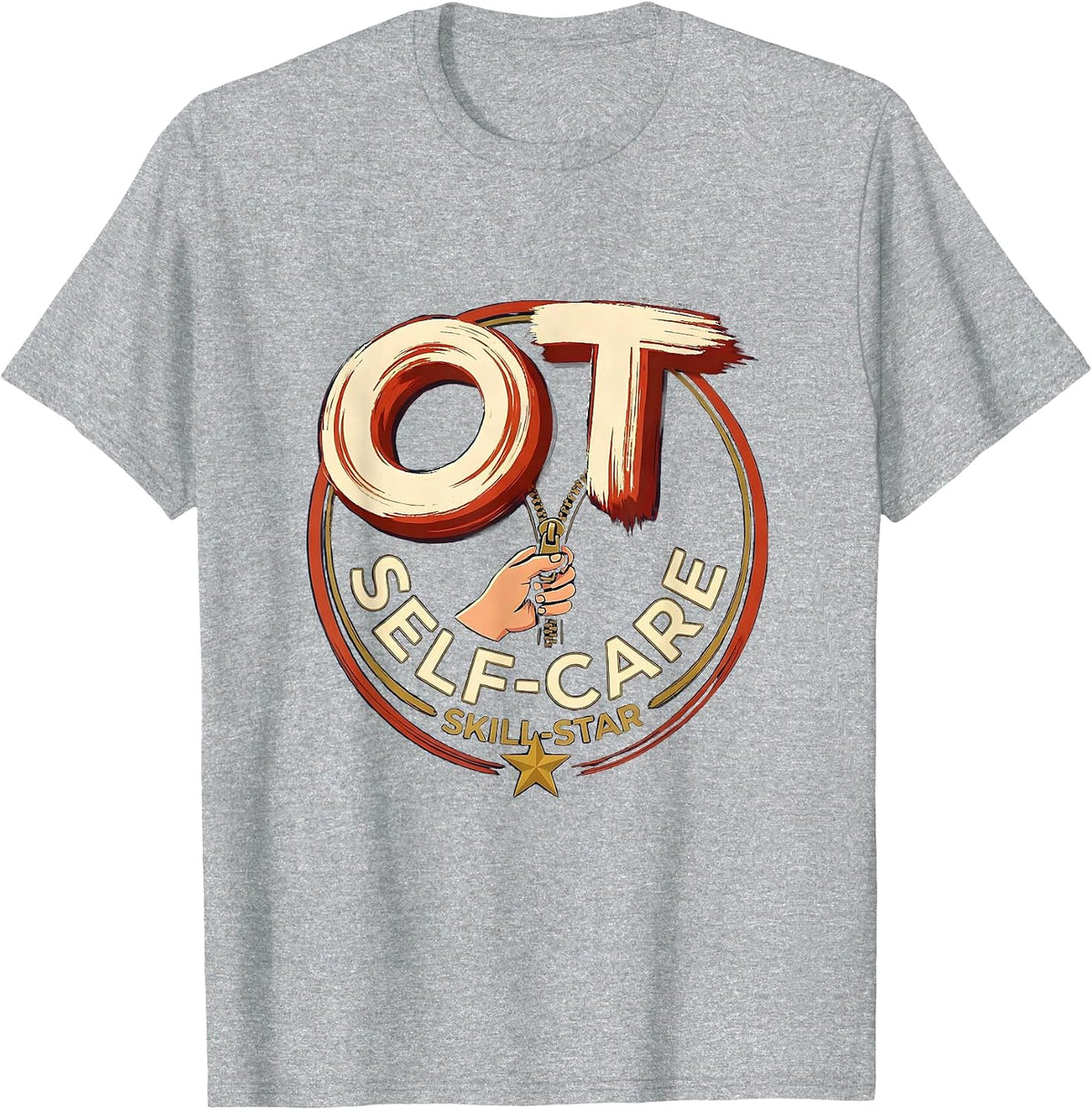 Men's OT Self-Care Skill-Star Occupational Therapy OT Assistant T-Shirt - Heather Grey
