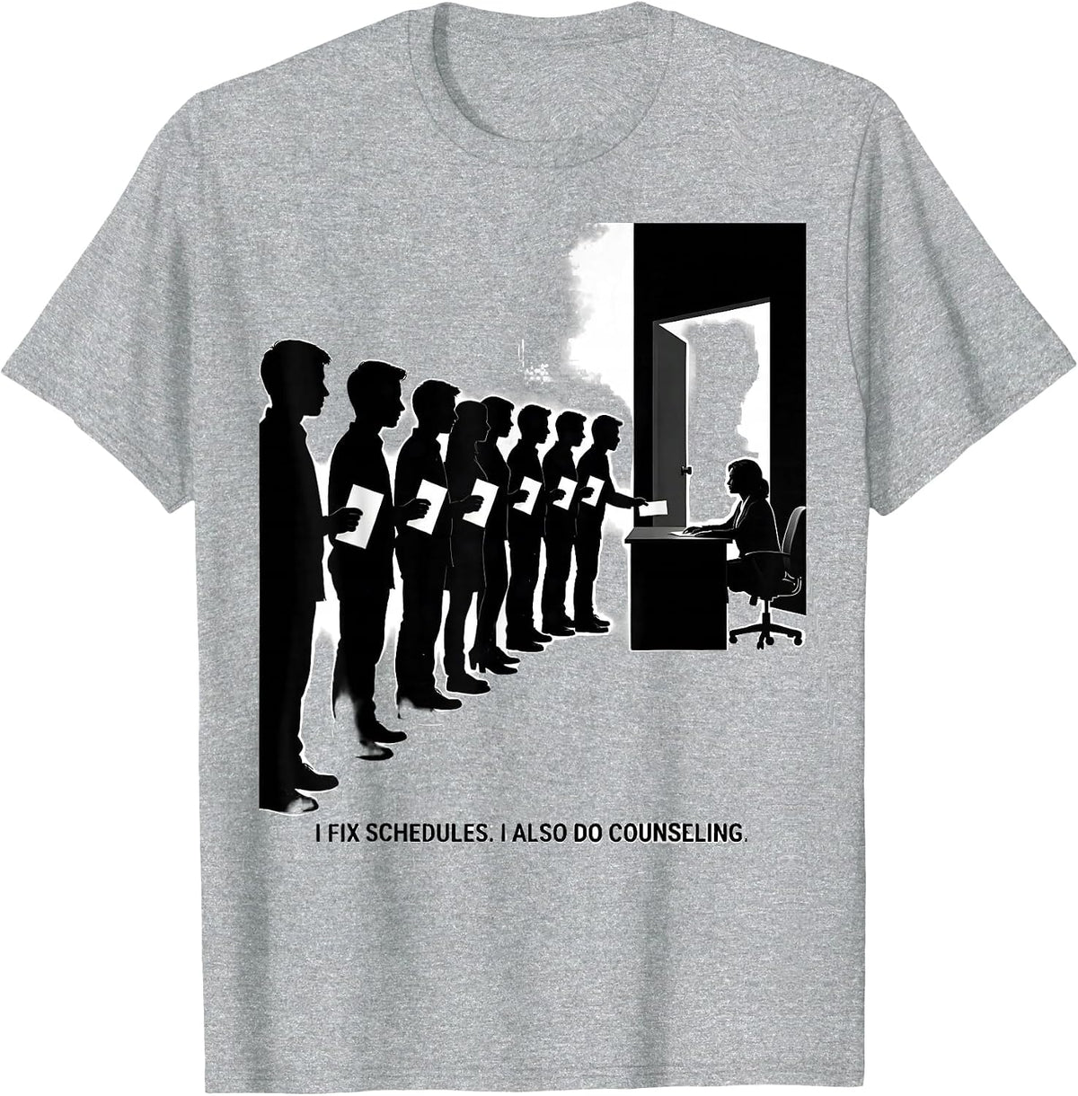 Men's I Fix Schedules I Also Do Counseling Funny School Counselor T-Shirt - Heather Grey