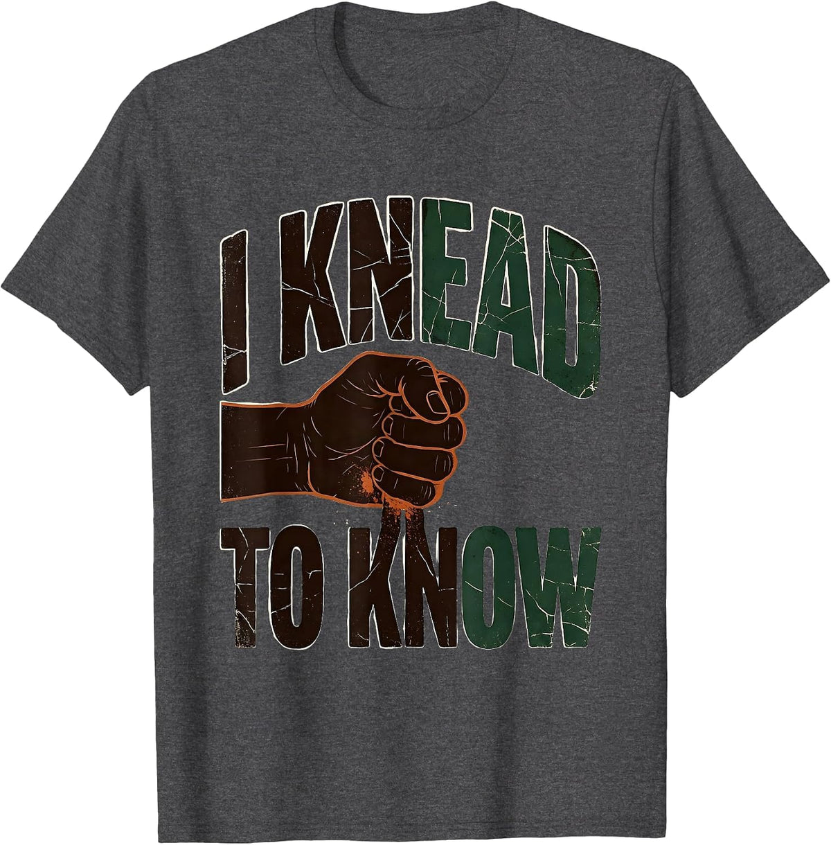 Men's I Knead To Know Vintage Massage Therapist Occupational Humor T-Shirt - Dark Heather Grey