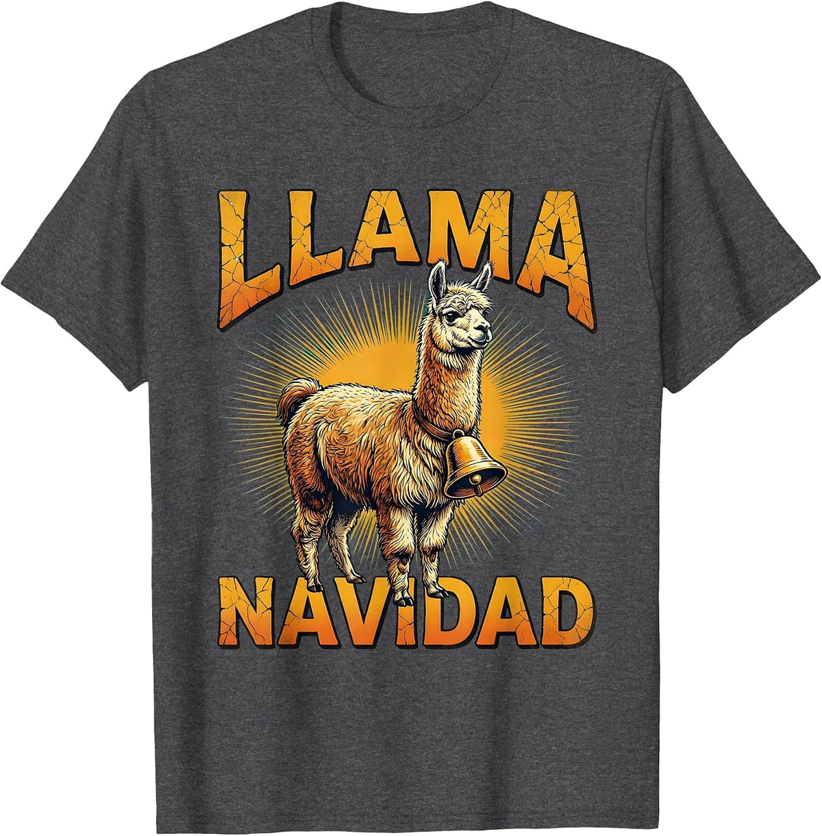 Llama Navidad Funny Llama Christmas Animal Lover Gift T-Shirt - Dark Heather Grey