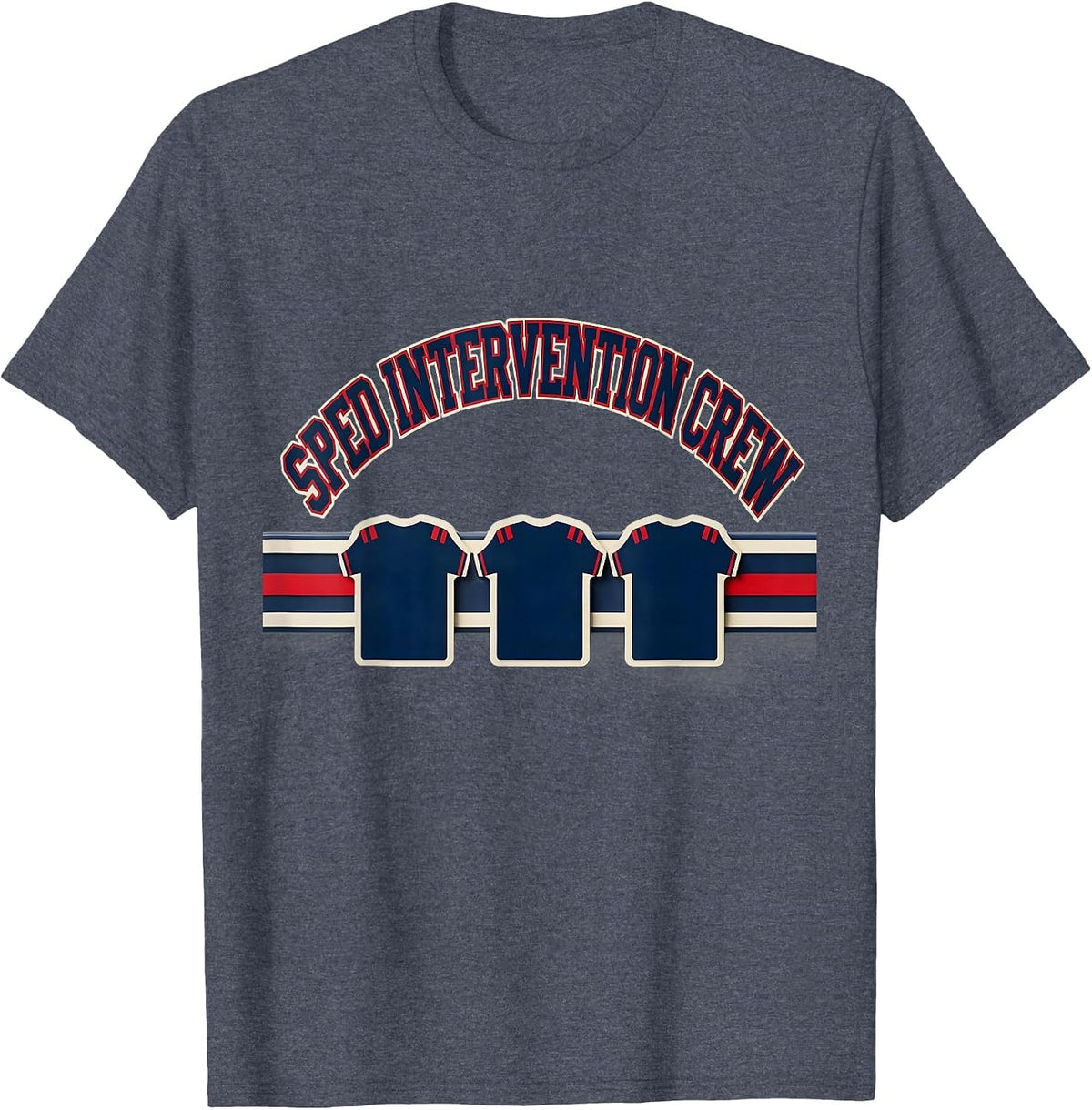 SPED Intervention Crew Sports Special Education Teacher Crew T-Shirt - Heather Blue