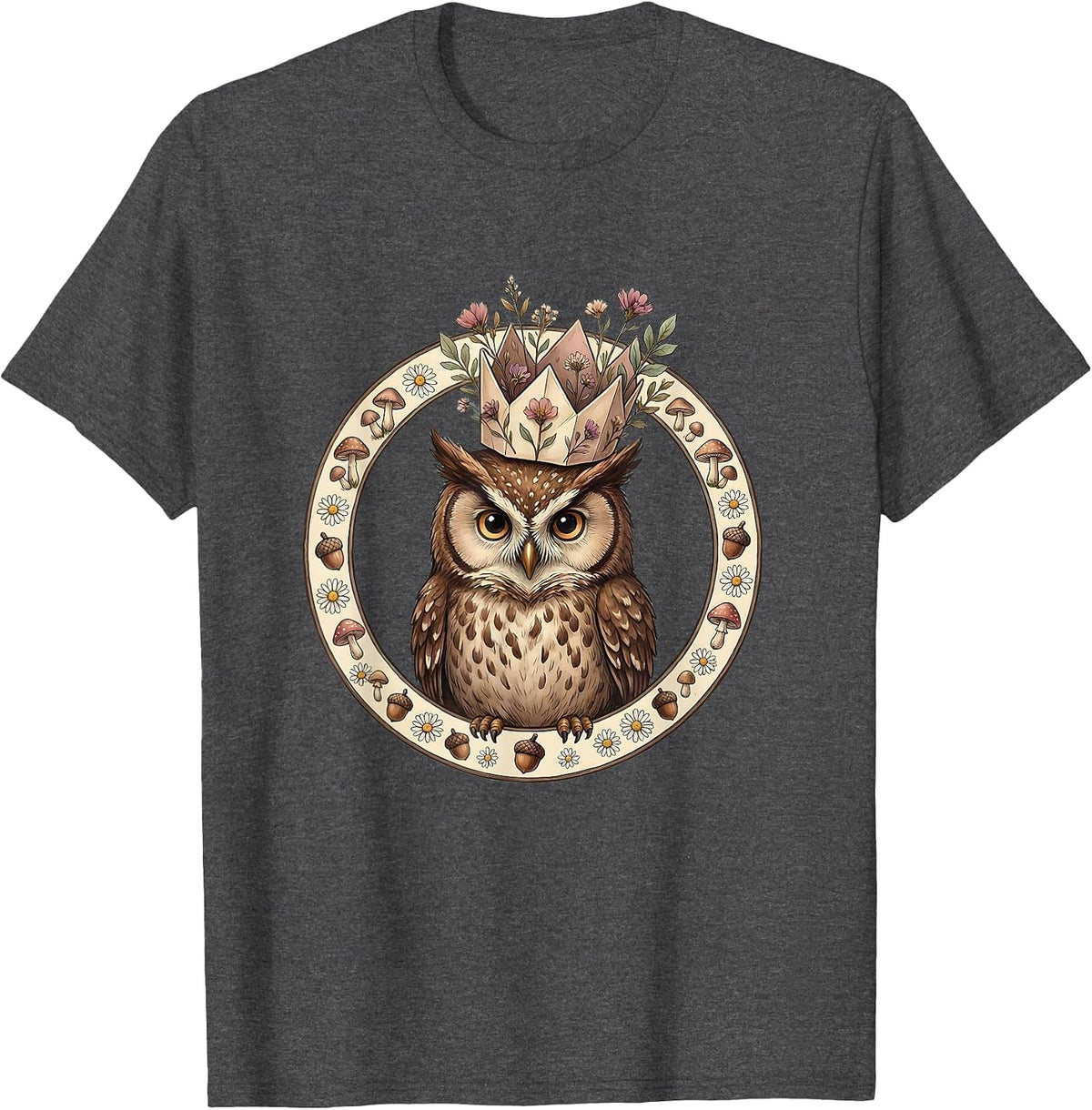 Men's Preschool Teacher Paper Crown Illustration T-Shirt - Dark Heather Grey