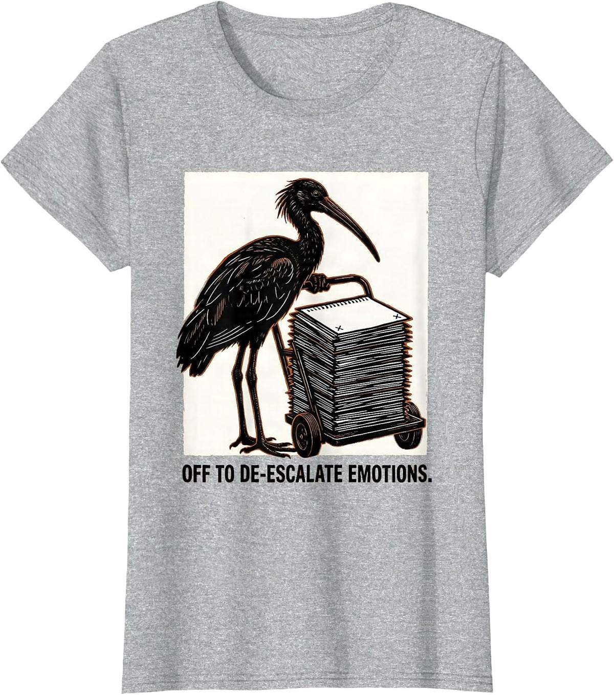 Women's Off To De-Escalate Emotions Funny Mental Health Counselor T-Shirt - Heather Grey