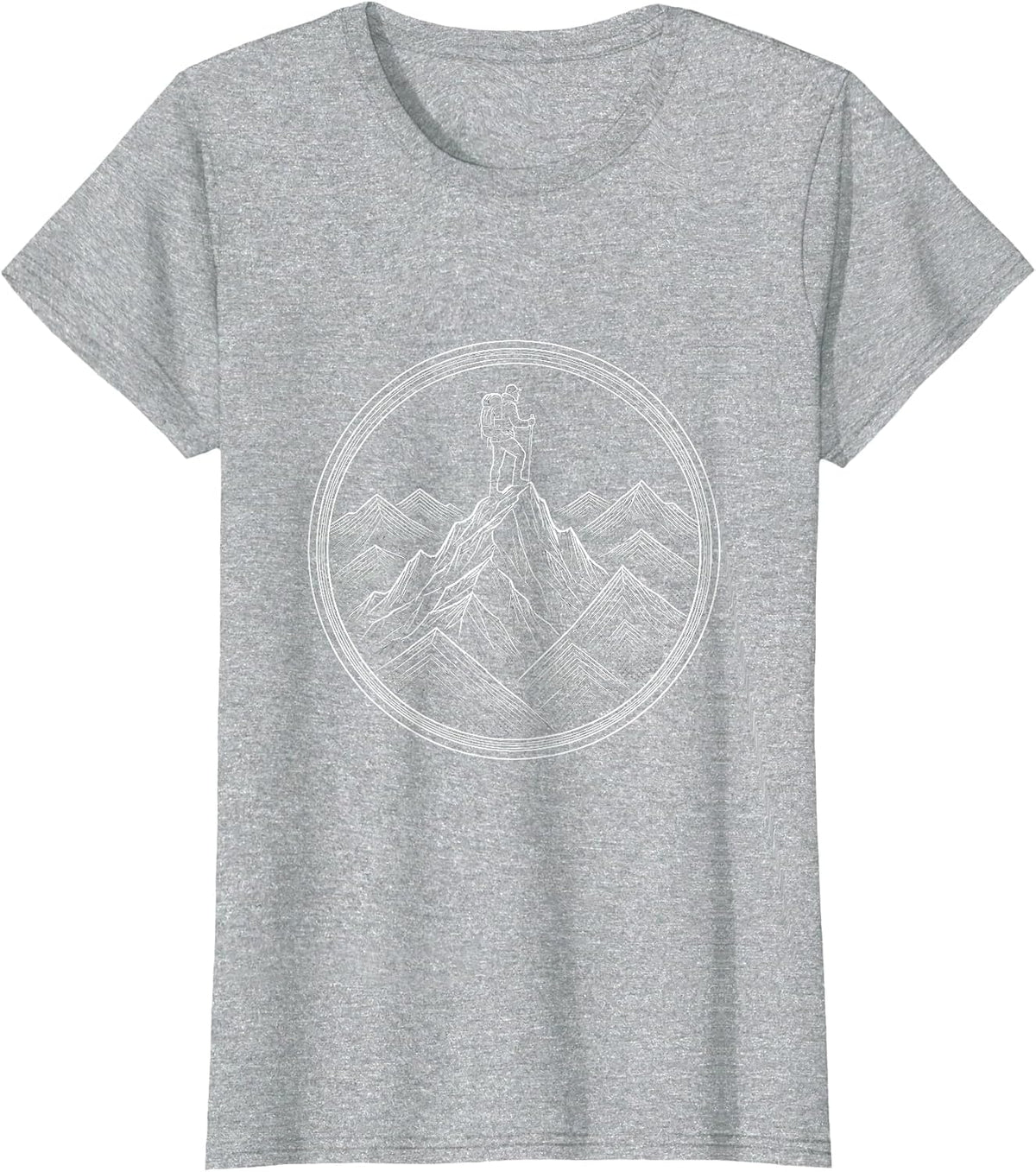 Trailblazer Mountain Peak Hiker Silhouette T-Shirt - Heather Grey